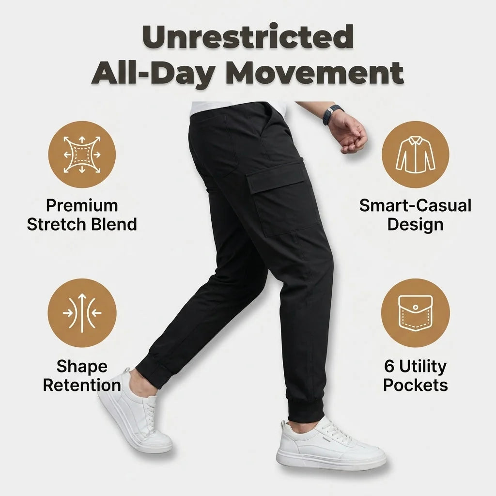 Cargo Jeans Slim Stretch Fit Six Pockets
