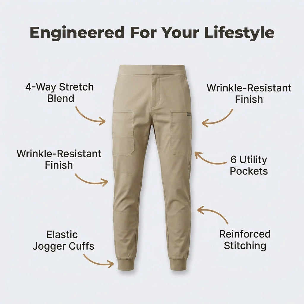 Cargo Jeans Slim Stretch Fit Six Pockets