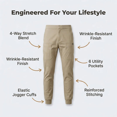 Cargo Jeans Slim Stretch Fit Six Pockets