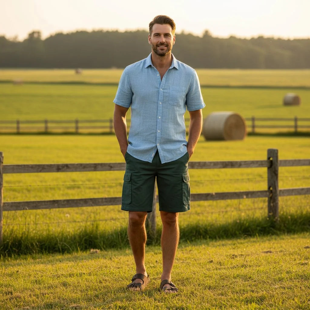 Cargo Shorts Lightweight Breathable Polyester Multiple Pockets