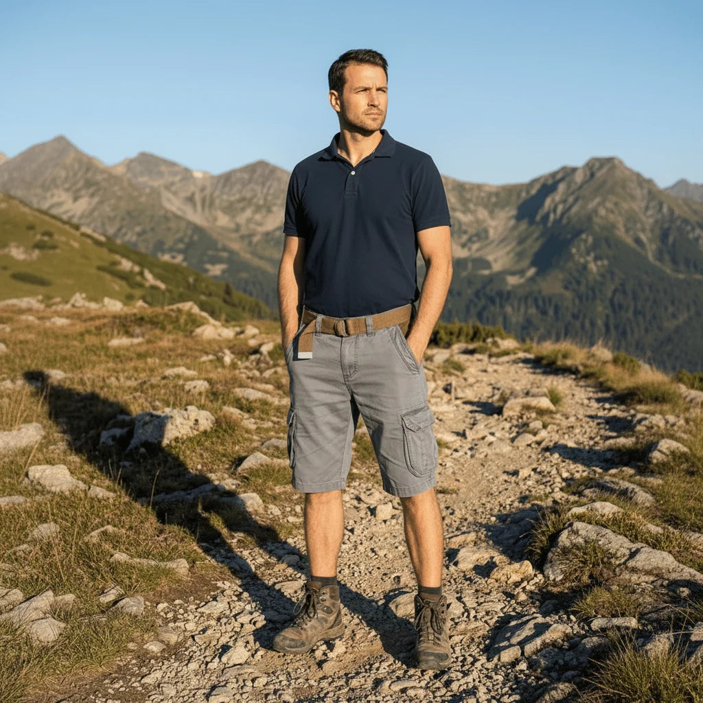 Cargo Shorts Lightweight Breathable Polyester Multiple Pockets