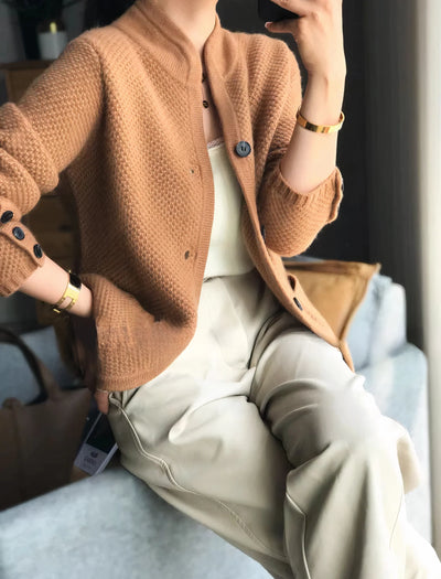Cashmere Cardigan 100% Cashmere Lightweight Slim Fit Buttons