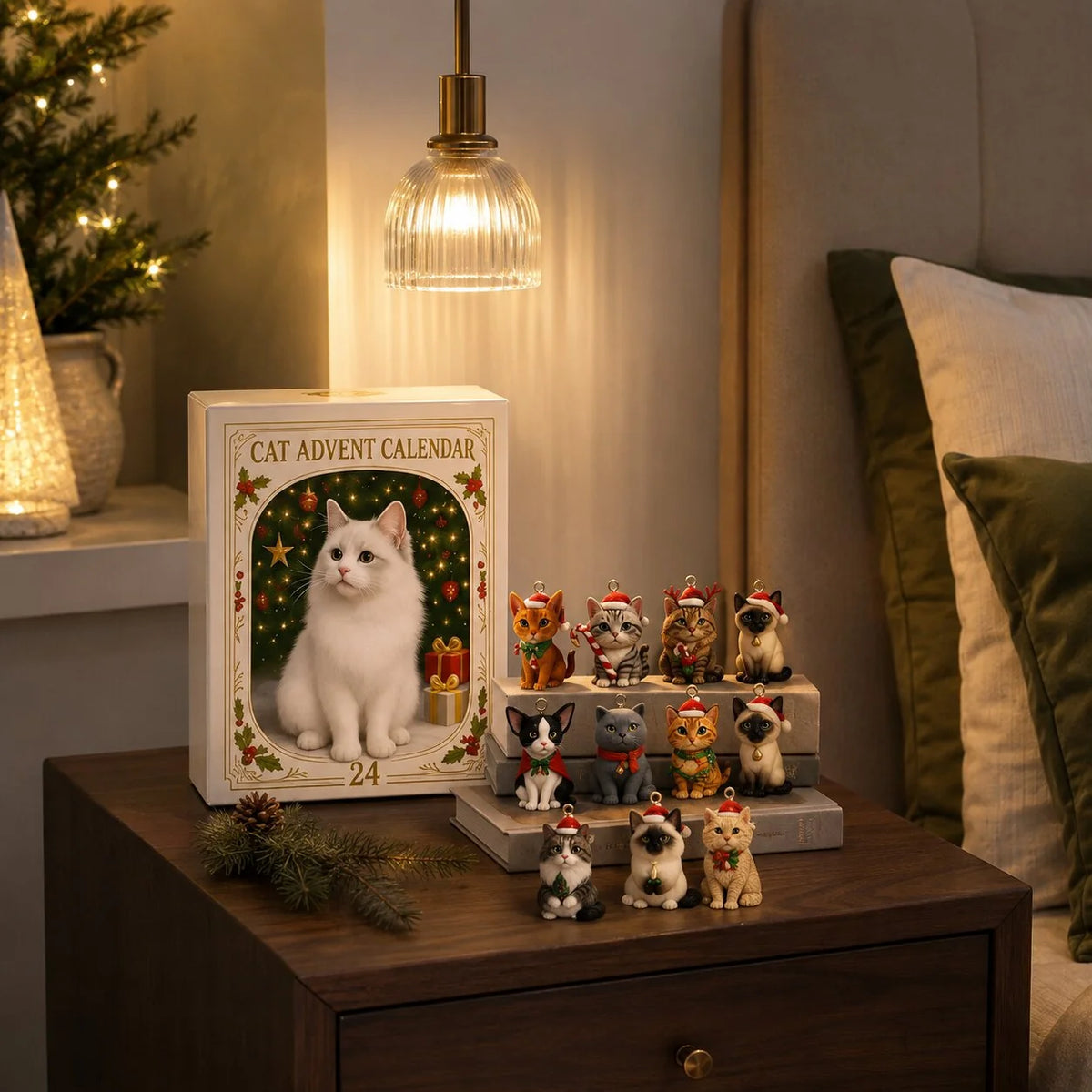 Cat Advent Calendar 24 Plastic Figurines Reusable
