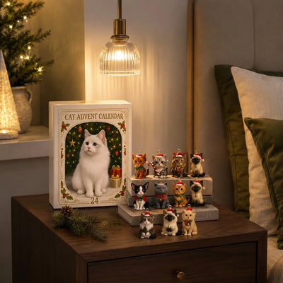 Cat Advent Calendar 24 Plastic Figurines Reusable