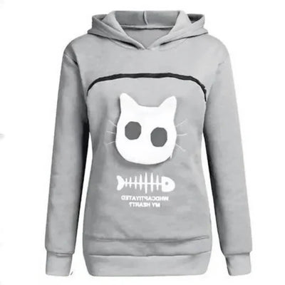 Cat Cuddle Hoodie Breathable Fleece Front Pouch