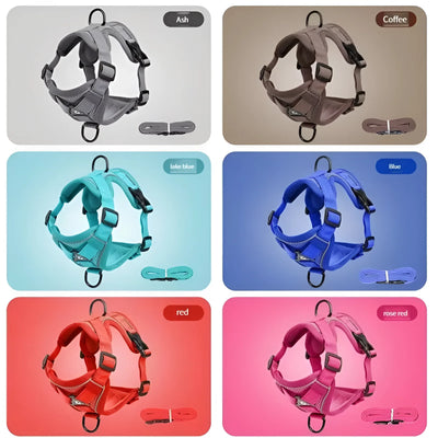 Cat Harness & Leash Set Adjustable Vest Reflective Mesh