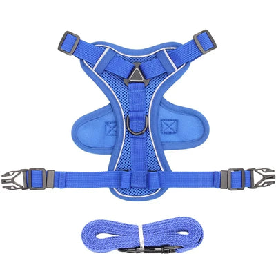Cat Harness & Leash Set Adjustable Vest Reflective Mesh