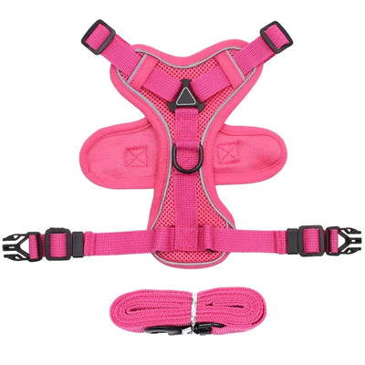 Cat Harness & Leash Set Adjustable Vest Reflective Mesh
