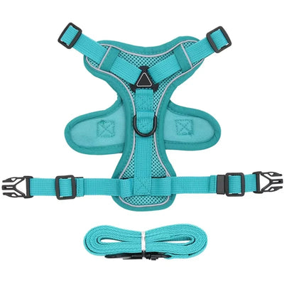 Cat Harness & Leash Set Adjustable Vest Reflective Mesh
