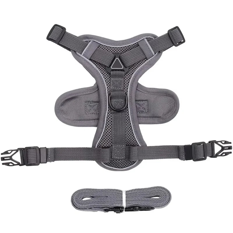 Cat Harness & Leash Set Adjustable Vest Reflective Mesh
