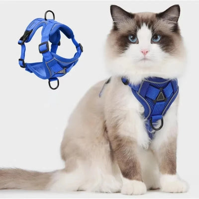 Cat Harness & Leash Set Adjustable Vest Reflective Mesh