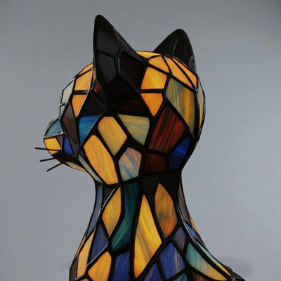 Cat Lamp Handmade Resin Warm White LED Light