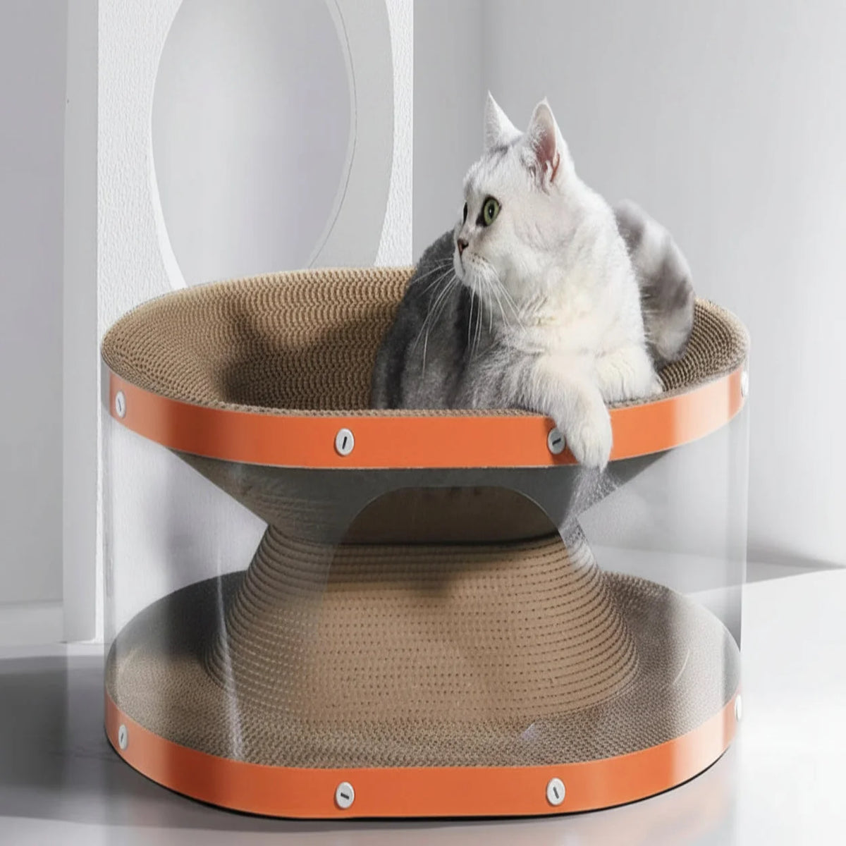 Cat Scratching Board Corrugated Cardboard Two-Level Nest Design