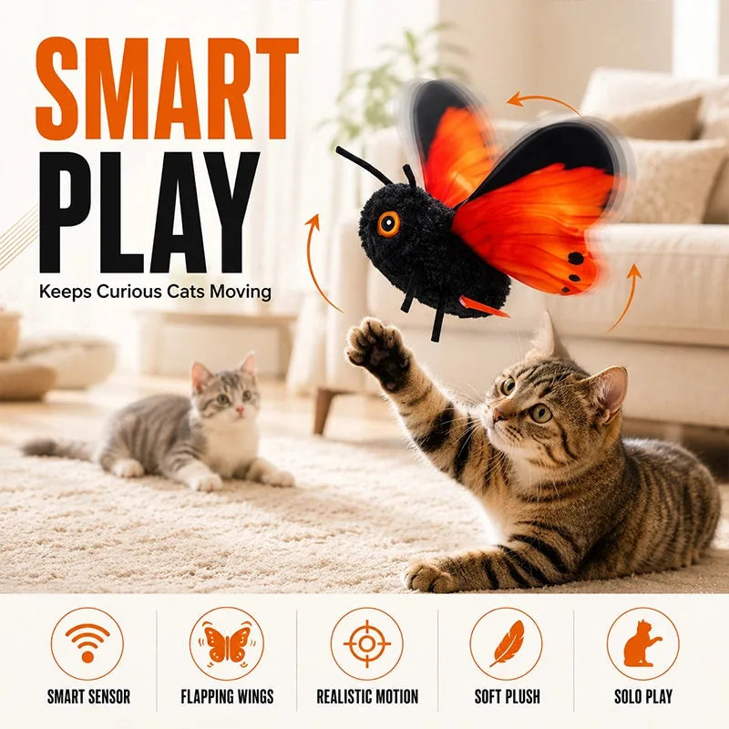 Cat Toy Motion-Activated Fluttering Butterfly for Indoor Play