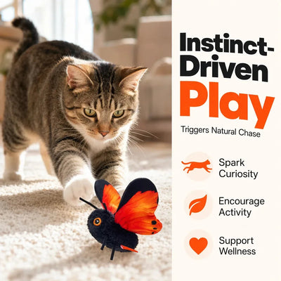 Cat Toy Motion-Activated Fluttering Butterfly for Indoor Play