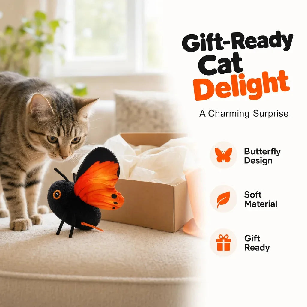 Cat Toy Motion-Activated Fluttering Butterfly for Indoor Play