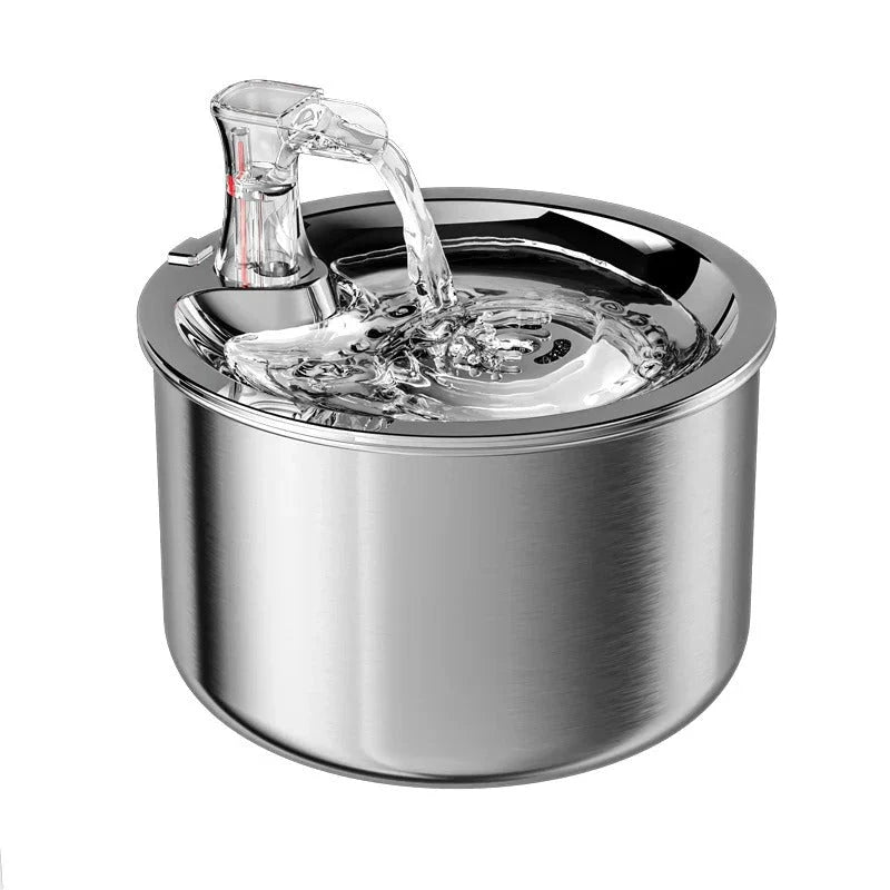 Cat Water Fountain Stainless Steel Four-Layer Filtration 2.1 Quart Capacity