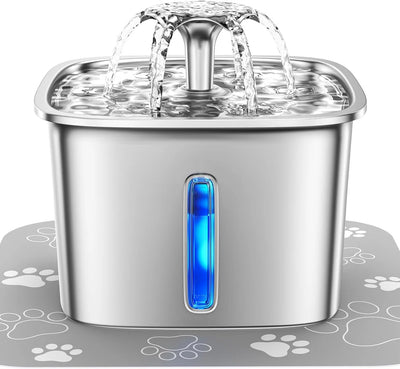 Cat Water Fountain Stainless Steel Quiet Pump 95 Oz Capacity