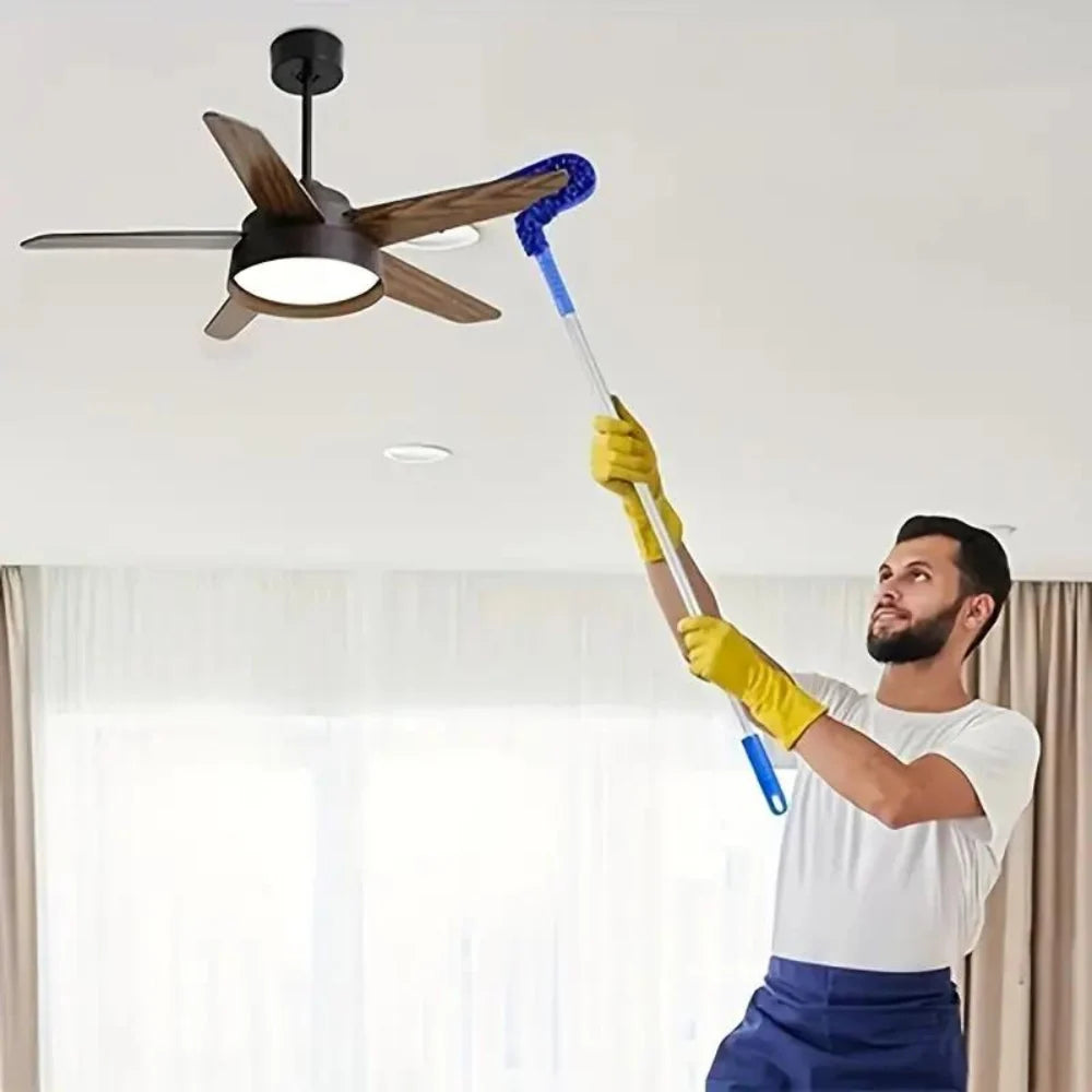 Ceiling Fan Duster Extendable Aluminum Pole Bendable Microfiber Head