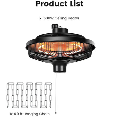 Ceiling Heater Carbon Fiber 1500W Weather-Resistant