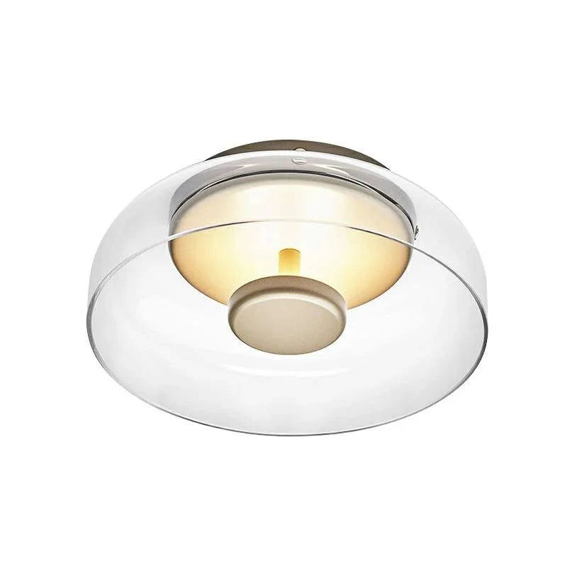 Ceiling Light Integrated LED Warm White Glass & Metal Construction