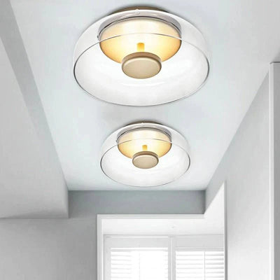 Ceiling Light Integrated LED Warm White Glass & Metal Construction