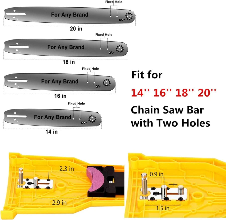 Chainsaw Chain Sharpener Clamp-On Adjustable Guide Bar Mount