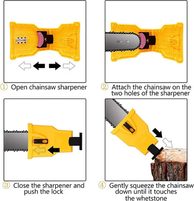 Chainsaw Chain Sharpener Clamp-On Adjustable Guide Bar Mount