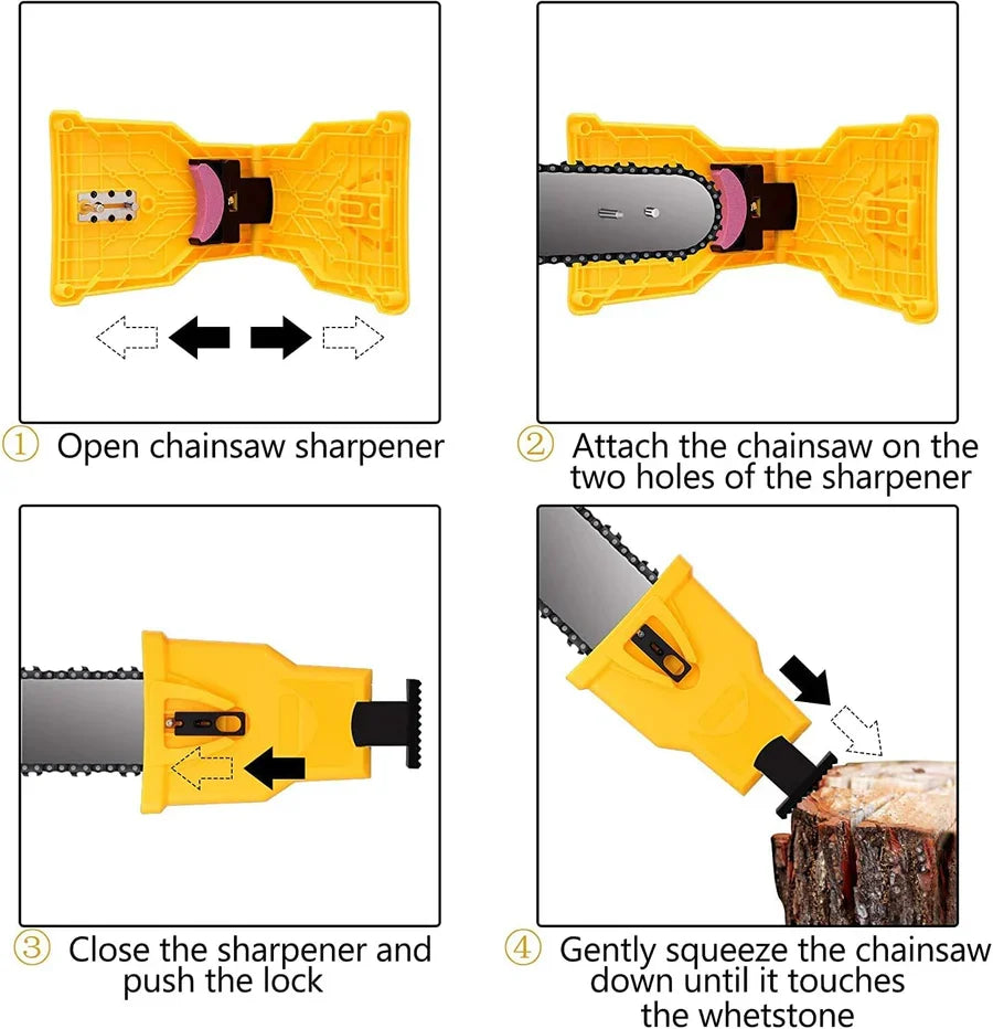 Chainsaw Chain Sharpener Clamp-On Adjustable Guide Bar Mount