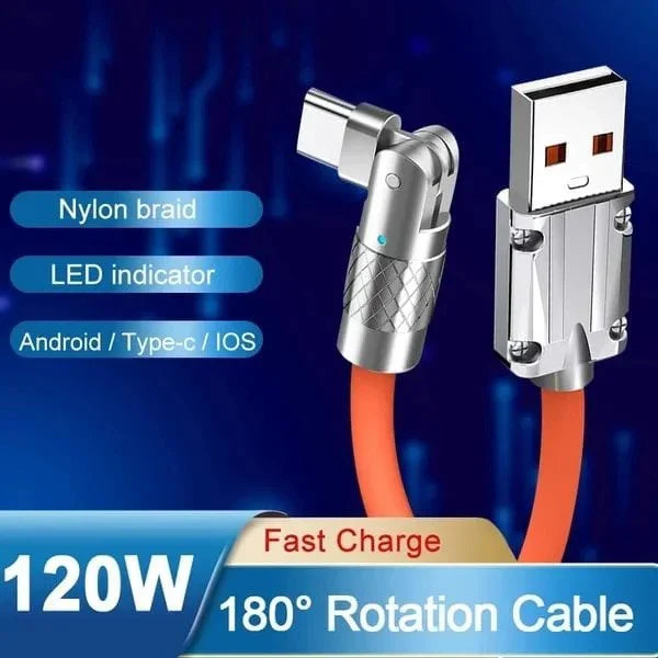Charging Cable 180° Swivel Head Multi-Tip 6A Fast Charging