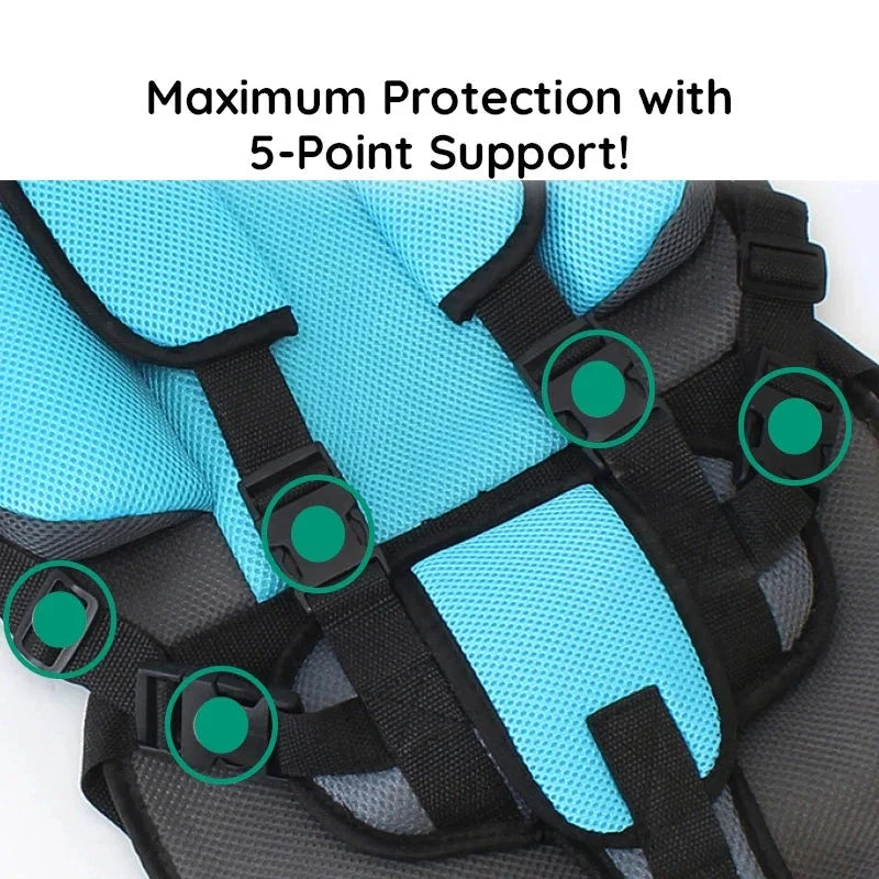 Child Car Booster Seat Integrated Harness Ventilated Non-Slip