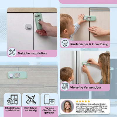 Child Safety Lock Self-Adhesive 360° Rotatable 2-Pack