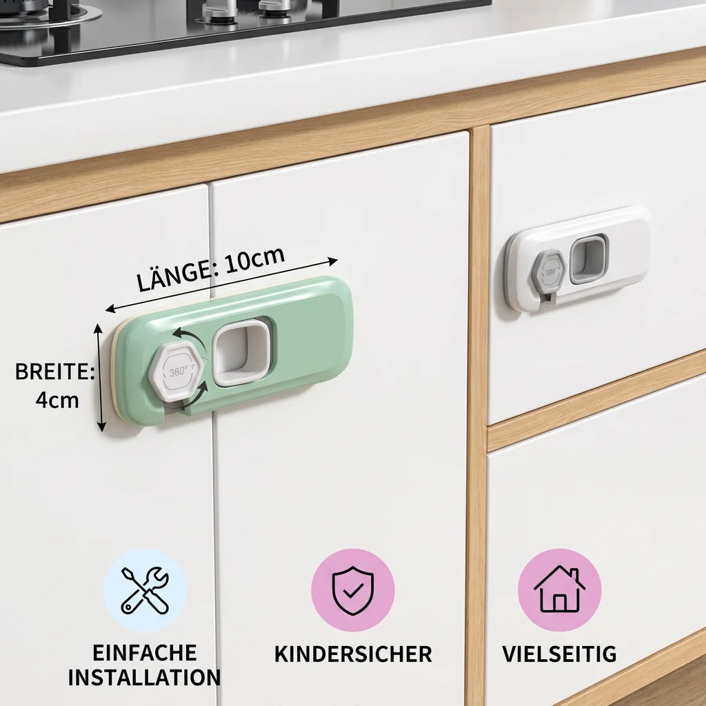 Child Safety Lock Self-Adhesive 360° Rotatable 2-Pack