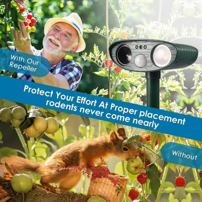 Chipmunk Repeller Solar Ultrasonic Motion-Activated