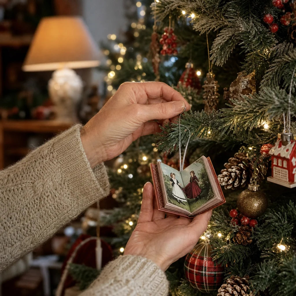 Christmas Advent Calendar 24 Miniature Book Ornaments Ready to Hang