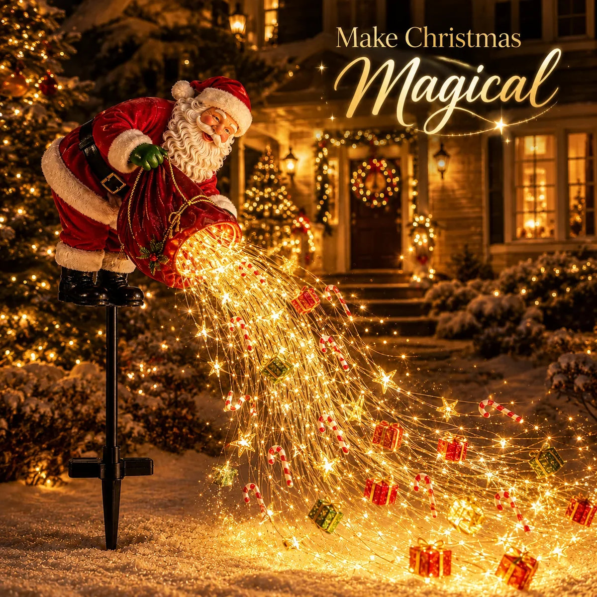 Christmas Garden Light Stake Animated LED Effects Staked Installation