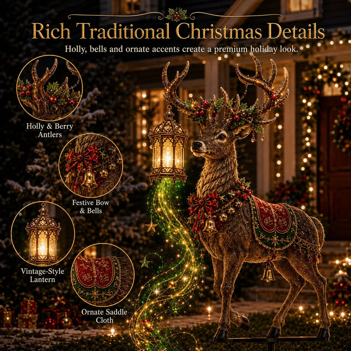 Christmas Garden Light Stake Animated LED Effects Staked Installation