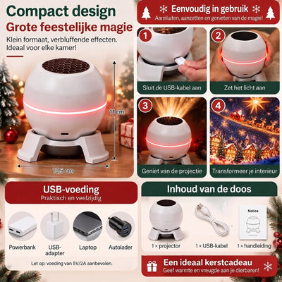 Christmas Light Projector Animated Patterns USB Powered Indoor Use