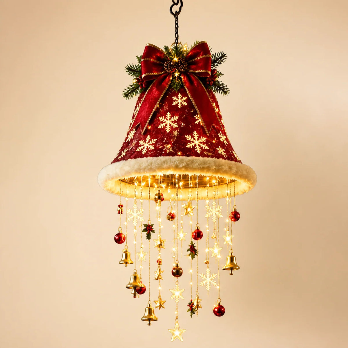 Christmas String Lights Santa Hat Design Warm LED Glow