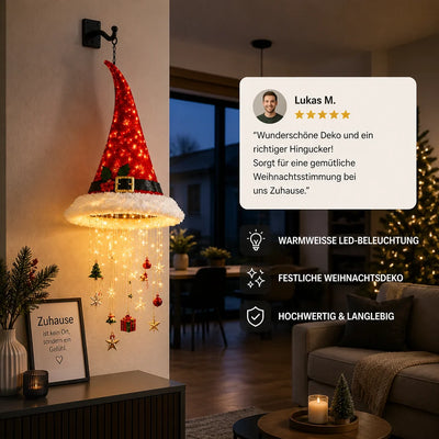 Christmas String Lights Santa Hat Design Warm LED Glow