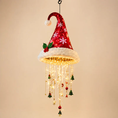 Christmas String Lights Santa Hat Design Warm LED Glow