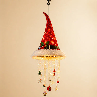Christmas String Lights Santa Hat Design Warm LED Glow