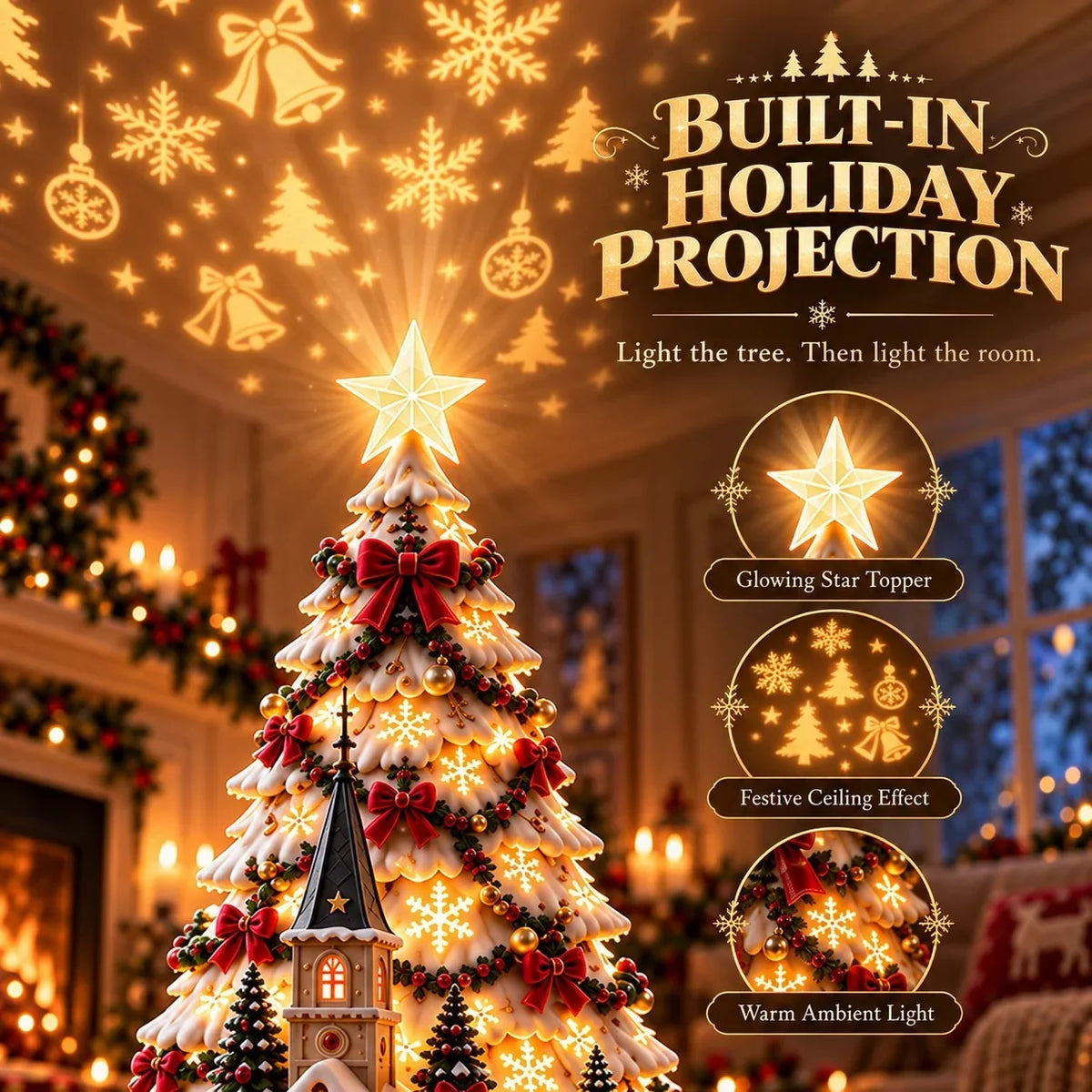 Christmas Village Illuminated Wall & Ceiling Projection