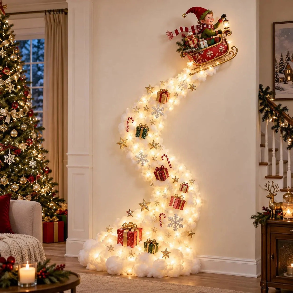 Christmas Wall Decoration Illuminated Light Trail 5 Designs