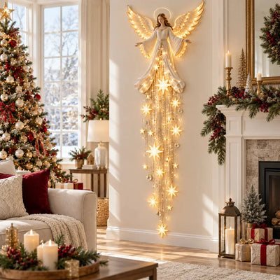 Christmas Wall Light Angel Design Warm White Cascading Stars
