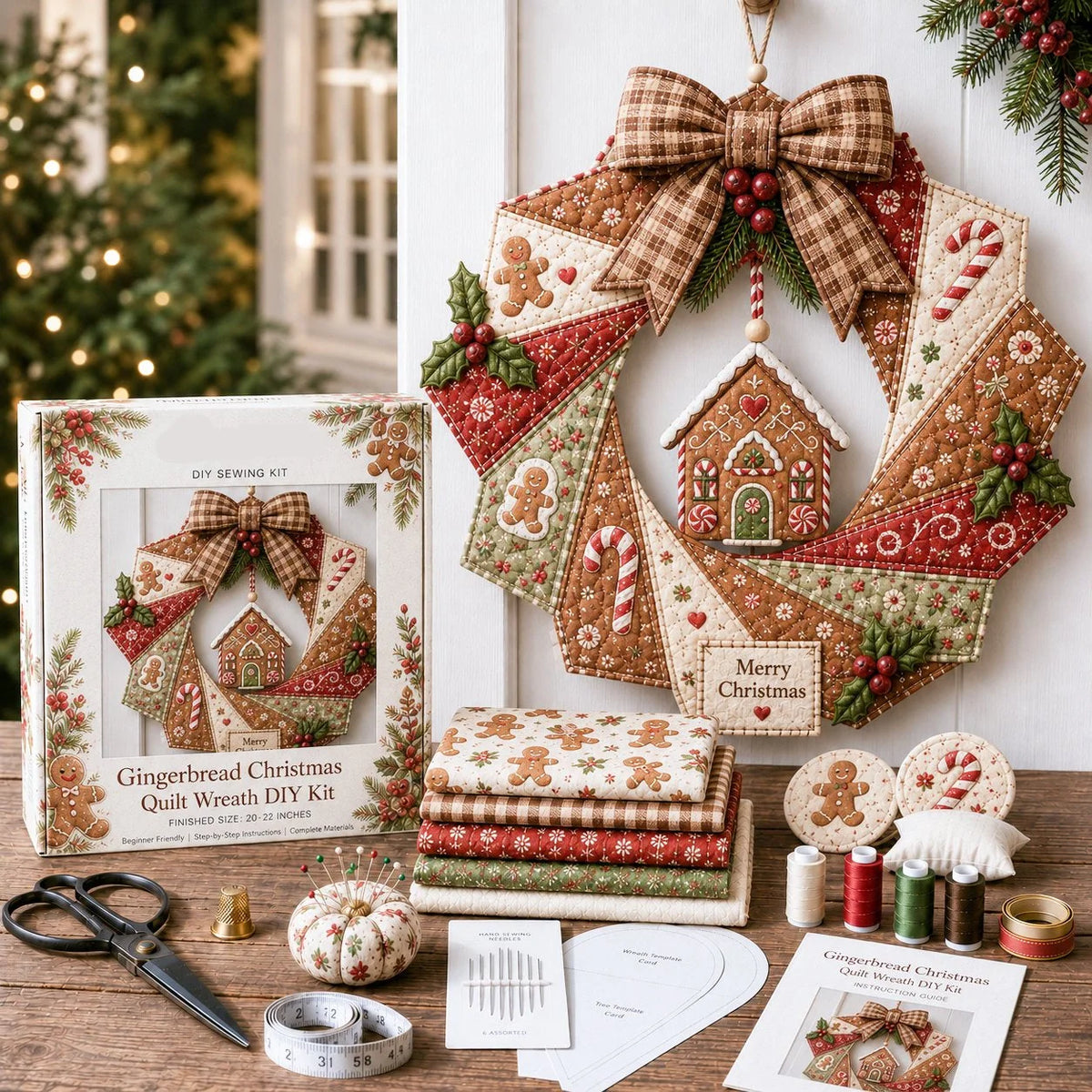 Christmas Wreath Kit DIY Fabric Multiple Styles