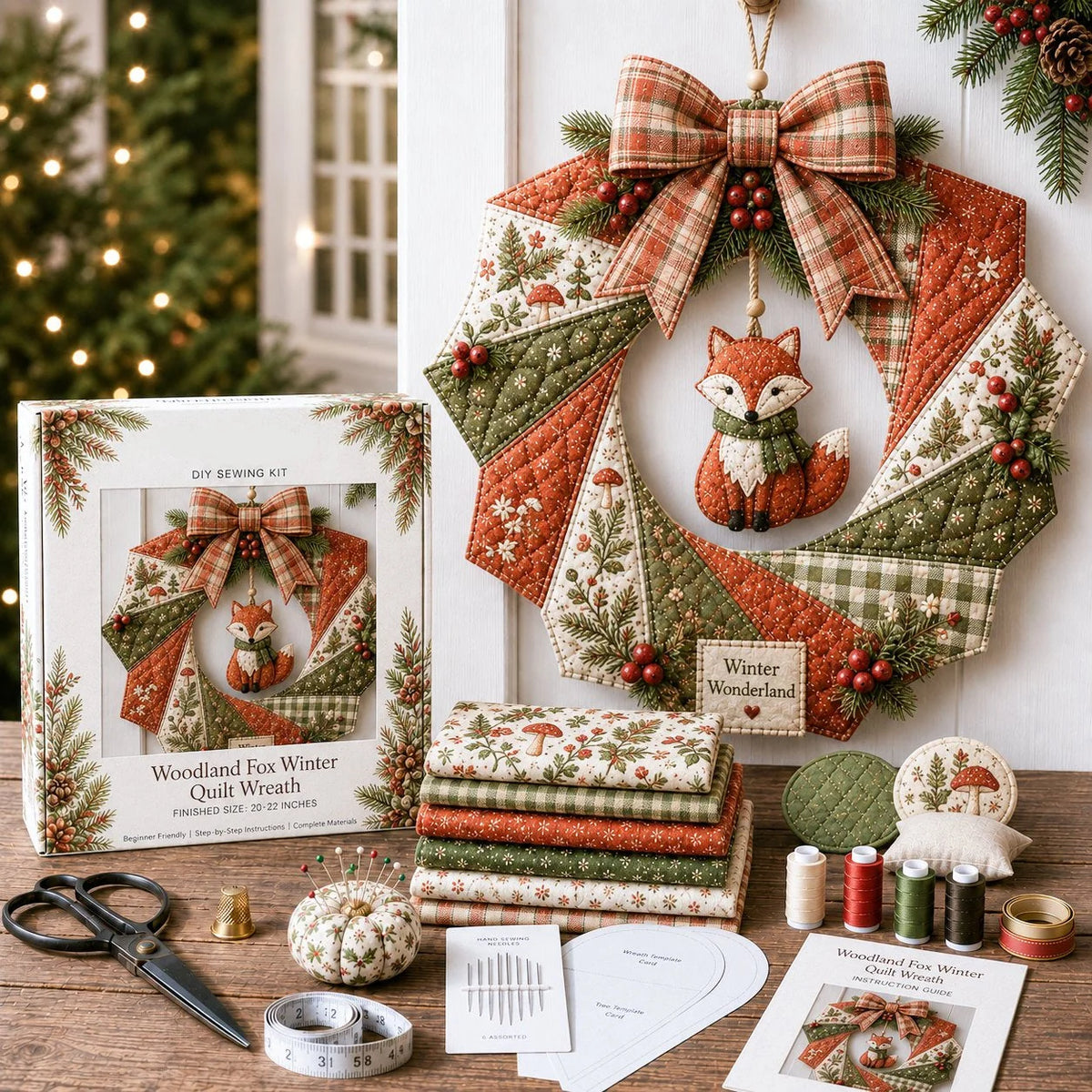 Christmas Wreath Kit DIY Fabric Multiple Styles