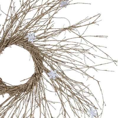 Christmas Wreath Warm White LED Battery Operated 28 Inch
