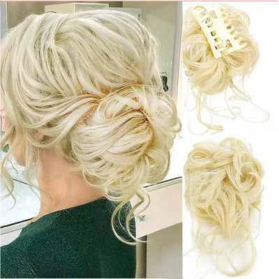 Clip-On Bun Voluminous Curly Comb Clip All-Day Hold