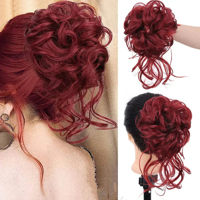 Clip-On Bun Voluminous Curly Comb Clip All-Day Hold